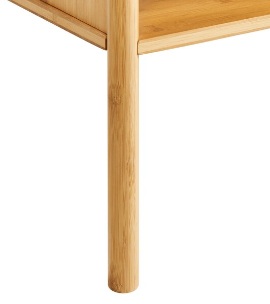 Konferenčný stolík prírodný bambusové drevo ratan 99 x 48 cm s úložným priestorom zdvíhacia vrchná doska boho štýl obývacia izba
