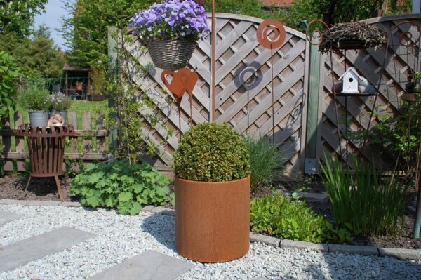 Kvetináč NEW RONDO, corten, Ø 40 cm, hnedý