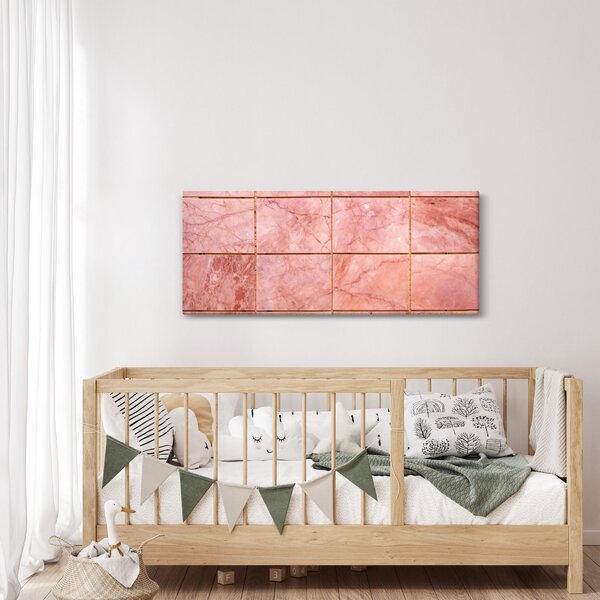 Obraz - Ružové, mramorované dlaždice (120x50 cm)