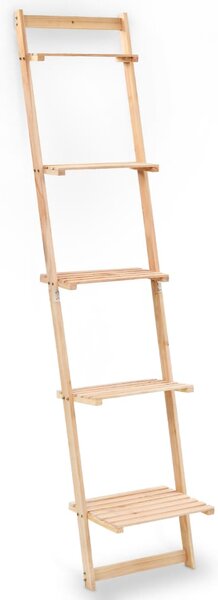 Rebríková nástenná polička cédrové drevo 41,5x30x176 cm