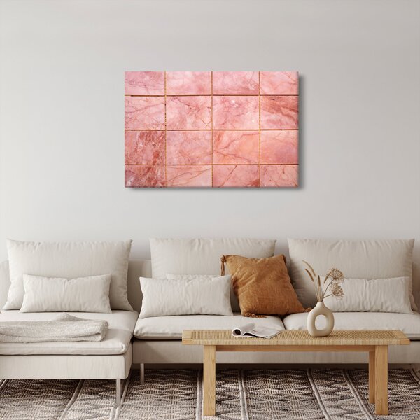 Obraz - Ružové, mramorované dlaždice (90x60 cm)