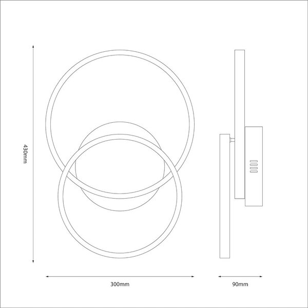 Stropné LED svietidlo Titano, 2x LED 12w, 4000k, b