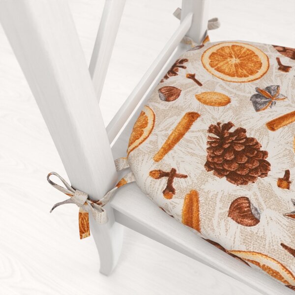 Biante Oblý podsedák Leona LN-171 Vôňa jesene - 39x37x3 cm