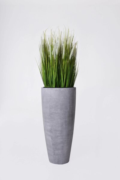 Kvetináč CITY, sklolaminát, výška 80 cm, betón design, sivý