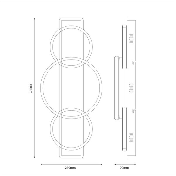 Stropné LED svietidlo Rowena, 3x LED 18w, 4000k, b/imitácia dreva