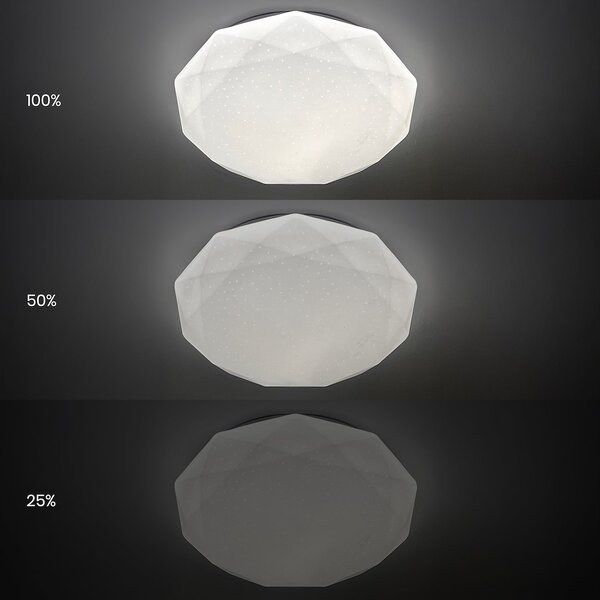 Stropné LED svietidlo Hex, 1x LED 72w, 3000-6000k, (fi 50 cm), w, s ovládačom