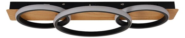 Stropné LED svietidlo Rowena, 3x LED 18w, 4000k, b/imitácia dreva