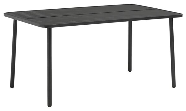 Záhradný stôl, tmavosivý 150x90x72 cm, oceľ