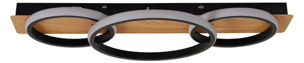 Stropné LED svietidlo Rowena, 3x LED 18w, 4000k, b/imitácia dreva