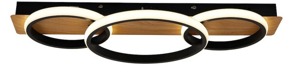 Stropné LED svietidlo Rowena, 3x LED 18w, 4000k, b/imitácia dreva