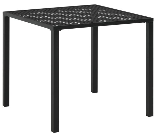 Záhradný stôl, čierny 80x80x72 cm, oceľ