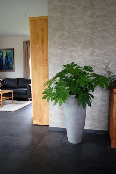 Kvetináč CITY, sklolaminát, výška 100 cm, betón design, sivý