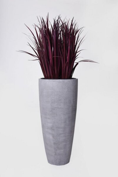 Kvetináč CITY, sklolaminát, výška 100 cm, betón design, sivý