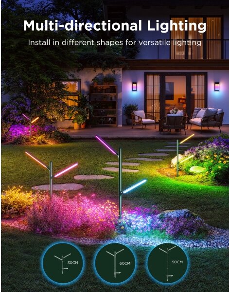 Govee-SADA 2x LED RGBICWW Stm. vonkajšia lampa LED/36W/230V IP66 2700-6500K Wi-Fi