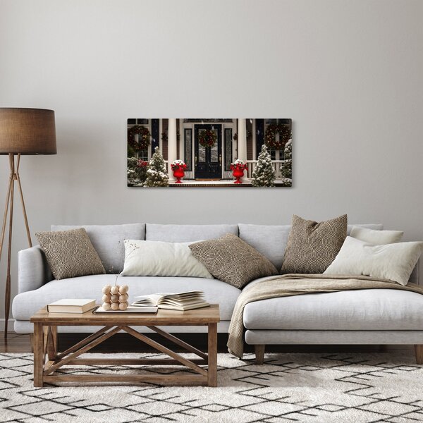 Obraz - Vianočne nazdobený dom (120x50 cm)