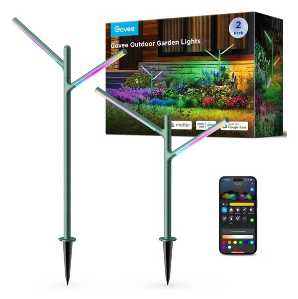 Govee-SADA 2x LED RGBICWW Stm. vonkajšia lampa LED/36W/230V IP66 2700-6500K Wi-Fi