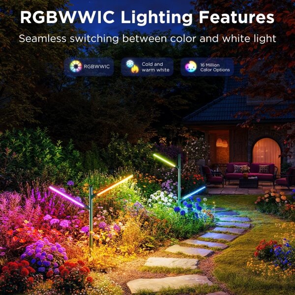 Govee-SADA 2x LED RGBICWW Stm. vonkajšia lampa LED/36W/230V IP66 2700-6500K Wi-Fi