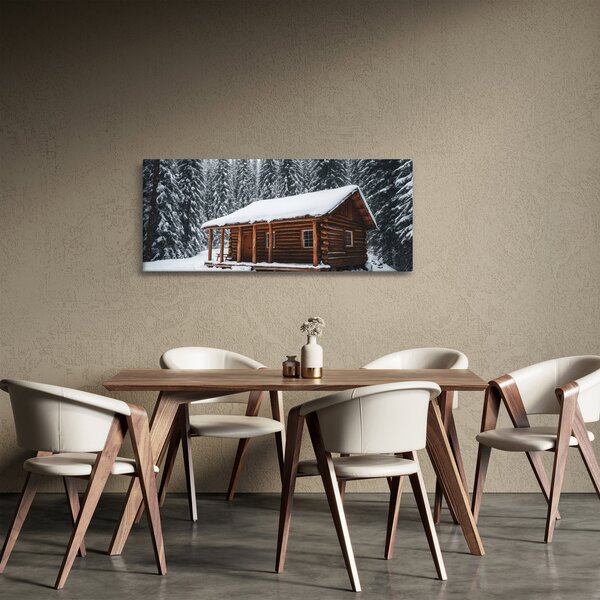 Obraz - Zasnežená chata (120x50 cm)