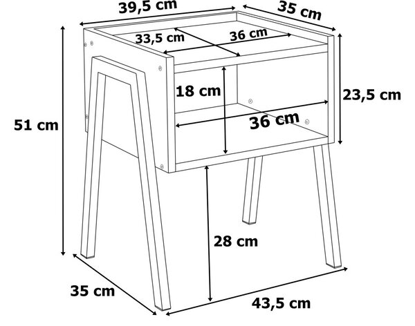 Nočná skrinka SKIVE MODERN OAK