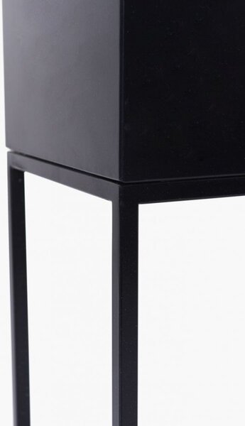 Moderný kvetináč na nožičkách STYLE, oceľ, šírka 60 cm, čierny mat