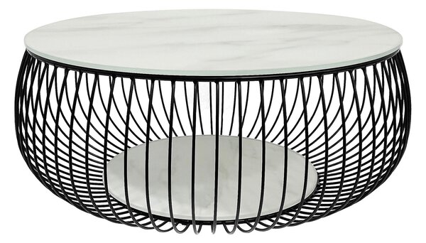 KONFERENČNÝ STOLÍK, čierna, biela, kov, sklo, 86/86/35 cm Livetastic - Stolíky do obývačky, Online Only