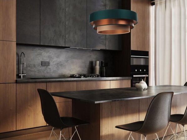 Luster na lanku TRINITI 1xE27/60W/230V zelená/meď