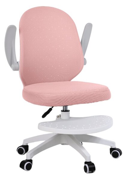 Detská otočná stolička Neoseat JUNI 012 s podnožou — látka, ružová
