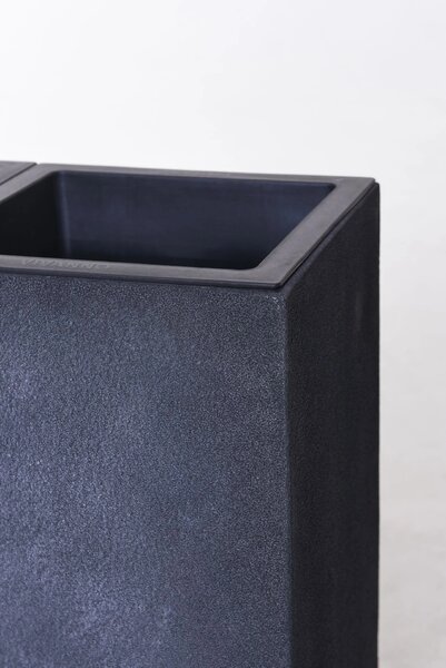 Kvetináč ELEMENTO, sklolaminát – vzhľad kameňa, šírka 88 cm, antracit