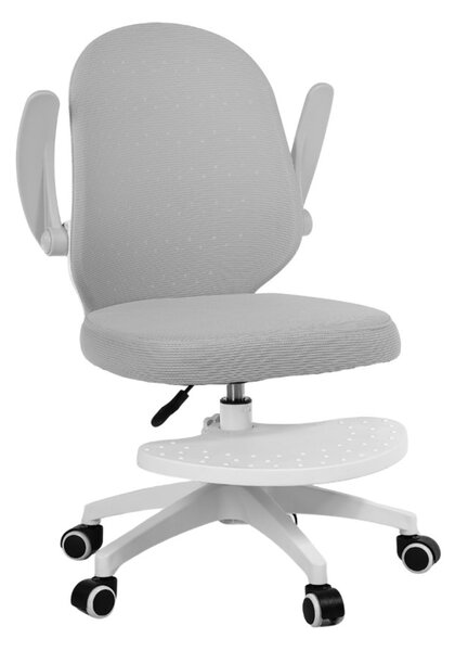 Detská otočná stolička Neoseat JUNI 012 s podnožou — látka, sivá