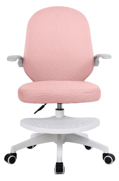 Detská otočná stolička Neoseat JUNI 012 s podnožou — látka, ružová