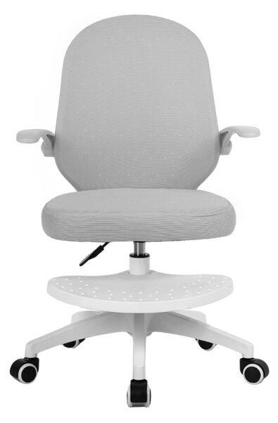 Detská otočná stolička Neoseat JUNI 012 s podnožou — látka, sivá
