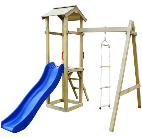Detské ihrisko+šmýkačka, rebríky 237x168x218 cm, drevo