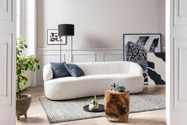 TROJMIESTNA POHOVKA, textil, biela Livetastic - Sedačky, Online Only