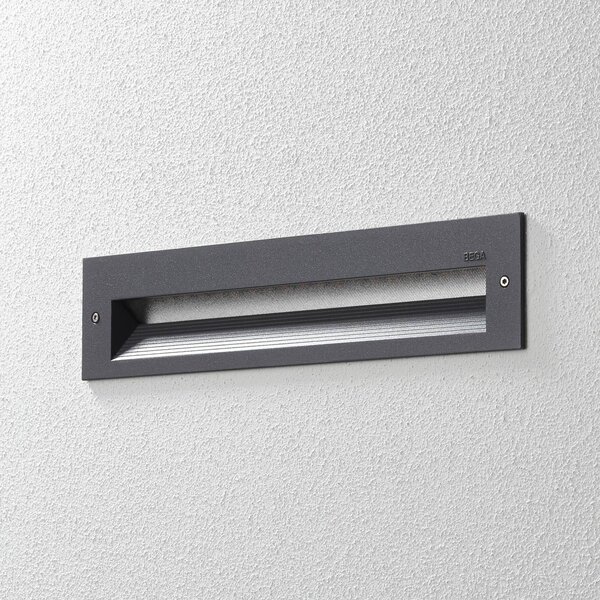 BEGA 33055 nástenné LED svetlo 3000K grafit 32 cm, Hliník / sivá / zinok, Chodba, Hliník, Nástenné svietidlo zapustené