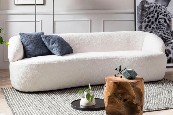 TROJMIESTNA POHOVKA, textil, biela Livetastic - Sedačky, Online Only