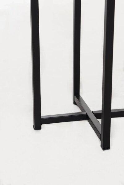 Kvetináč na vysokých nohách ELEVATE CROSS, oceľ, výška 79 cm, čierny mat