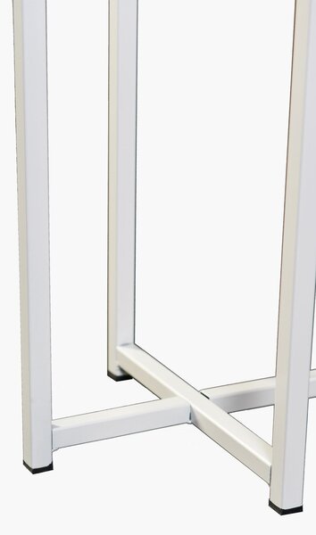 Kvetináč na vysokých nohách ELEVATE CROSS, oceľ, výška 79 cm, biely mat