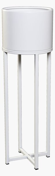 Kvetináč na vysokých nohách ELEVATE CROSS, oceľ, výška 79 cm, biely mat