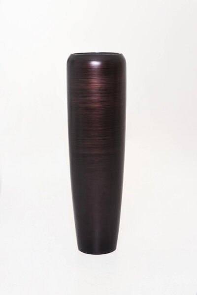 Luxusný kvetináč CAVITA, sklolaminát, výška 97 cm, čierno-hnedý hodvábny mat