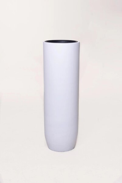 Kvetináč SOLERIO, sklolaminát, výška 100 cm, biely mat, outlet