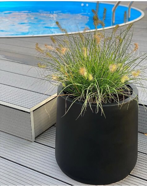 Kvetináč VEKRA, sklolaminát, výška 40 cm, čierna