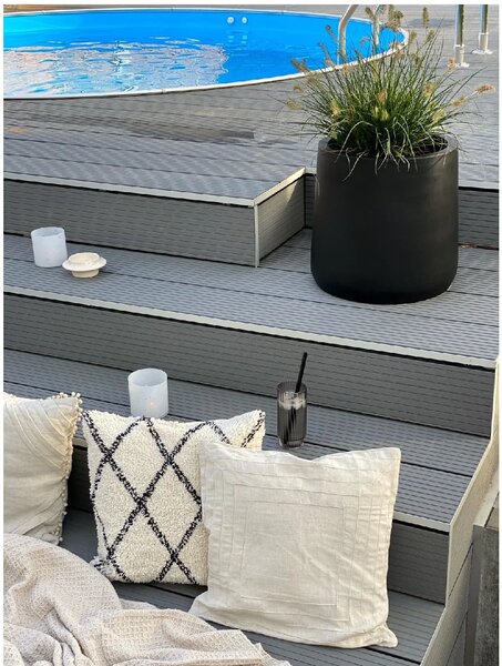Kvetináč VEKRA, sklolaminát, výška 40 cm, čierna