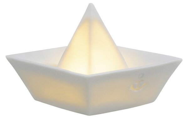 Porcelánová LED svietiaca lodička White