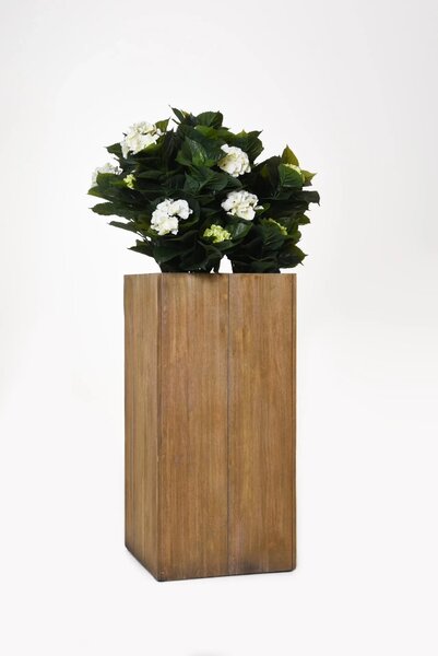 Kvetináč BLOCK, drevo akácie, výška 90 cm, hnedý