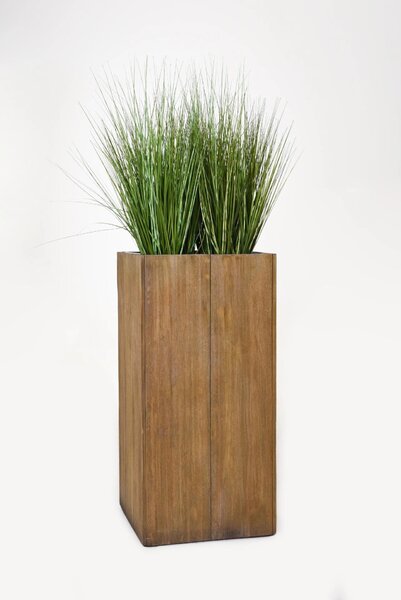 Kvetináč BLOCK, drevo akácie, výška 90 cm, hnedý
