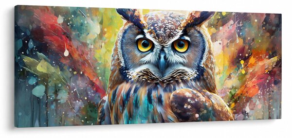 Obraz - Maľba sovy (120x50 cm)