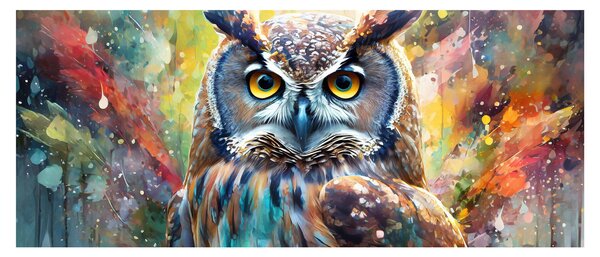 Obraz - Maľba sovy (120x50 cm)