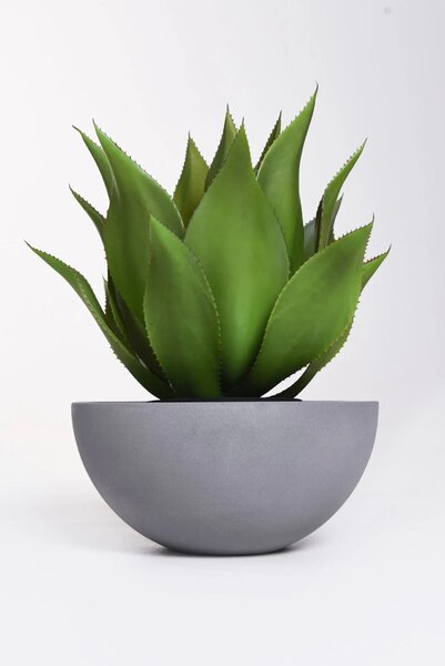Misa na kvety CUENCO, sklolaminát, výška 18 cm, sivá