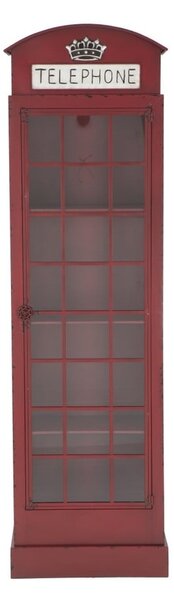 Červená železná vitrína Mauro Ferretti London Telephone Booth