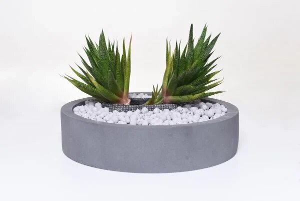Miska na dekorácie CIRCULO, sklolaminát, Ø 40 cm, sivá